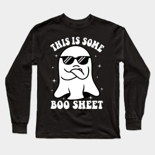 This Is Some Boo Sheet Ghost Retro Halloween Costume Women Long Sleeve T-Shirt